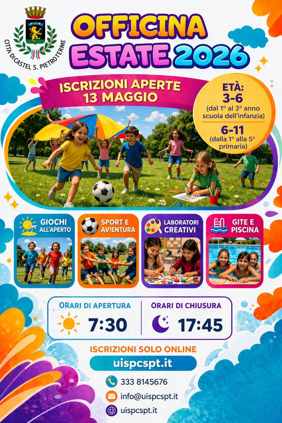 Centri estivi 2026 - Iscrizioni aperte dal 13/05