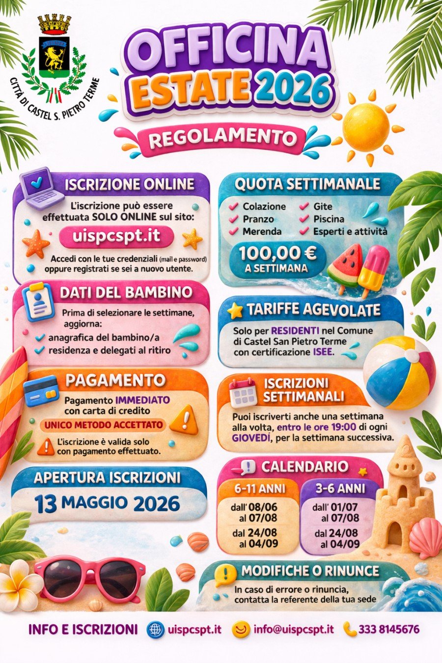 Centri estivi 2026 - Iscrizioni aperte dal 13/05